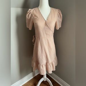 Plaid beige wrap dress 00P